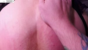 pov doggy style fuck with hot couple in lingerie, cuckold watching