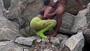 ⭐️I Seduced The Tourist Guard And Fucked Him On The Rock!