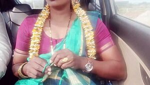 indian car sex housewife with husband's father long drive for fucking telugu dirty talks 😈