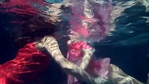 Lilia Mihalkova and Natalia Kupalka underwater lesbians