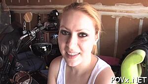 Tight Cum-Hole Teen Loves Hard Cock Nailing It In Pov Blowjob And Rough Doggystyle Fucking