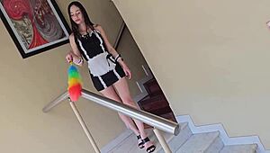 Girl Who Cleans House Agrees To Use Conmigo Lubricant For Cleaning