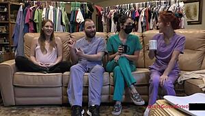 that was doctor who - nova maverick in nurse roleplay, licking pussy backstage.