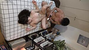 Voyeur Films Beautiful Woman with Sensitive Pussy at Home