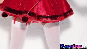 little red riding hood leanna decker introducing her huge natural boobs in stockings