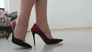 Blonde Mature Milf Worships High Heels in Fetish Session