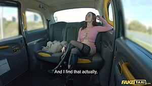fake taxi - nervous passenger calmed by my big cock fucking her pussy