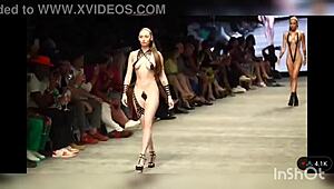 Black edition of the swim suit runway tape.