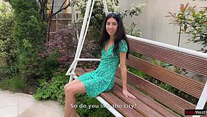 Hottie Feels Shame Walking with Cum on Face After Losing Game