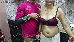 Indian Desi Bhabhi In Kitchen