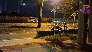 Big Ass Babe Stroking Monster Cock In Public Square – Watch The Risk!