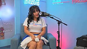 Busty Latina Shoves Towel in Vagina