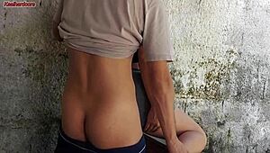 My wife left, and the hot short maid grabbed my cock and slid it inside her right in the living room?