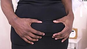 Mature in garter stockings takes BBC from behind!