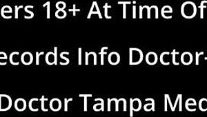 Asian nurse Channy Crossfire spreads shaved pussy for Dr. Tampa's yearly physical 😏