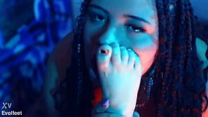 bratty footjob training & foot worship