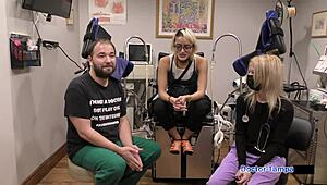 Asian nurse Channy Crossfire spreads shaved pussy for Dr. Tampa's yearly physical 😏