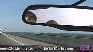 Topless in convertible over skyway bridge