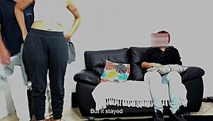 Stepfather Intensely Tests Son's Girlfriend In Humiliating Cuckold Scene