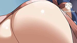 nico robin facesitting her guy, smothering him with her ass.