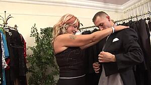 Mature granny cougar enjoys her daily life