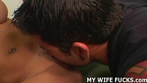 Wife fulfills cuckold fantasy with monster cock