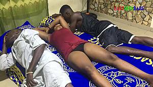 Threesome on family bed with husband and brother 😏