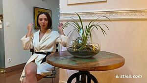 Eve enjoys a relaxing bath in the pool