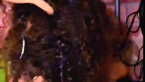 brunette latina gags on sloppy deepthroat with natural tits