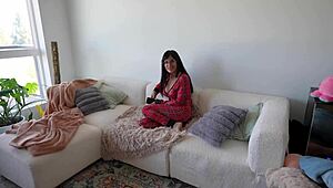 Big Titty Goth BFF Practices Sucking Cock Deepthroat And Riding!