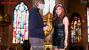 Sinful nun seeks expiation but gets blessed in parody.