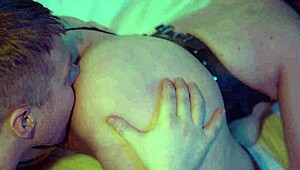 Lewd guy pisses on his woman's tits and ass fucks her hard