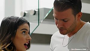 teen calls a locksmith for chastity belt, leading to fingering, blowjob, and hardcore fucking