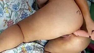 Redhead wife on video call makes clients cum, then cuckold husband fucks her pussy to creampie.