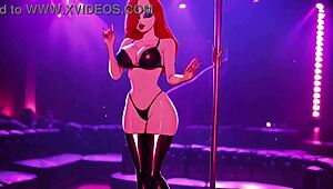 jessica rabbit doing striptease, teasing those big boobs?
