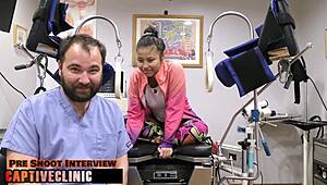 Hey, check out the doctor's new sex slave, Raya Nguyen, getting all tied up and dominated