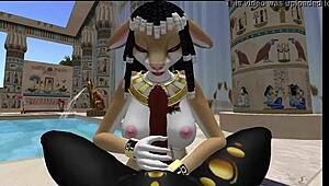 lady bastet of egypt uses her servent girl