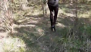 Check out this preview where a milf walks confidently in pantyhose and high heels.