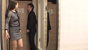 boss seduces japanese milf secretary in office