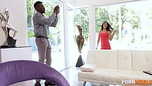 Maya Bijou Sucks and Fucks Big Black Cock While Parents Are Away!