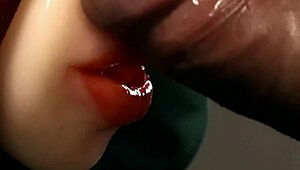 Wow, the hottest wet blowjob on a huge monster cock with deepthroat and cum swallow!