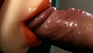 Wow, the hottest wet blowjob on a huge monster cock with deepthroat and cum swallow!