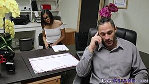 Petite Asian Teen Gives Head, Fingers Herself, Then Rides Cock Hardcore