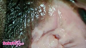 Indian sexy step sister gets fucked by step brother with moaning closeup pussy