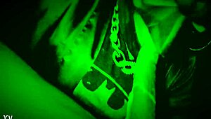 Night Vision Deepthroat with Ebony BBW in Wet Costume