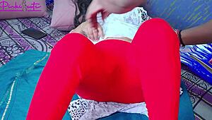 Ravinadesi Stepsister Gets Naked While Shaving Her Hairy Pussy