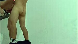 Janitor seduced by nurse then fucks her in office hallway