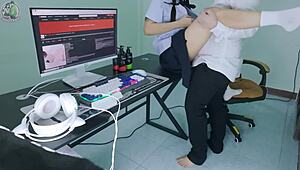hey, watch this thai student girl get grabbed and fucked in front of the computer, her loud moans echoing clearly in 4k