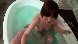 Horny Japanese MILF indulges in pussy play, fingering herself to orgasm before sucking cock and riding hard.