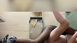 Teen slut gets dominated in public bathroom with deepthroat and gagging
